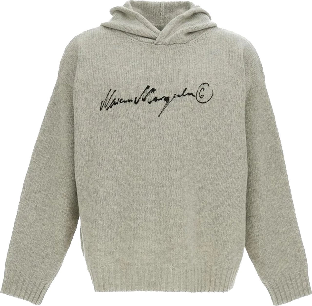 Maison Margiela Sweaters Grey Melange-Black Print Lichtgrijs