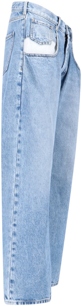 Maison Margiela Blue Four Stitches Straight-Leg Denim Jeans Blauw