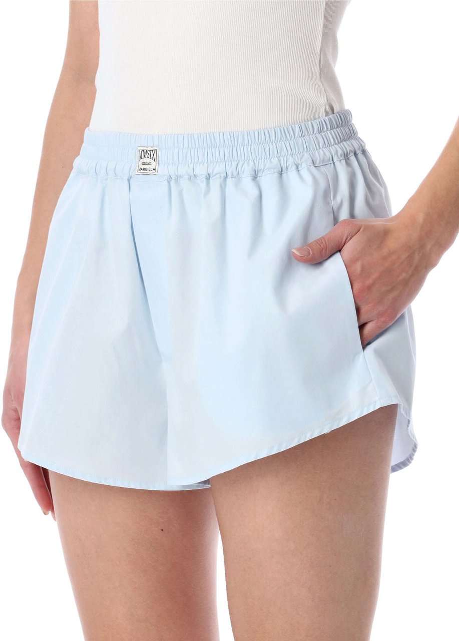 Maison Margiela Short Popeline Blu Lichtblauw