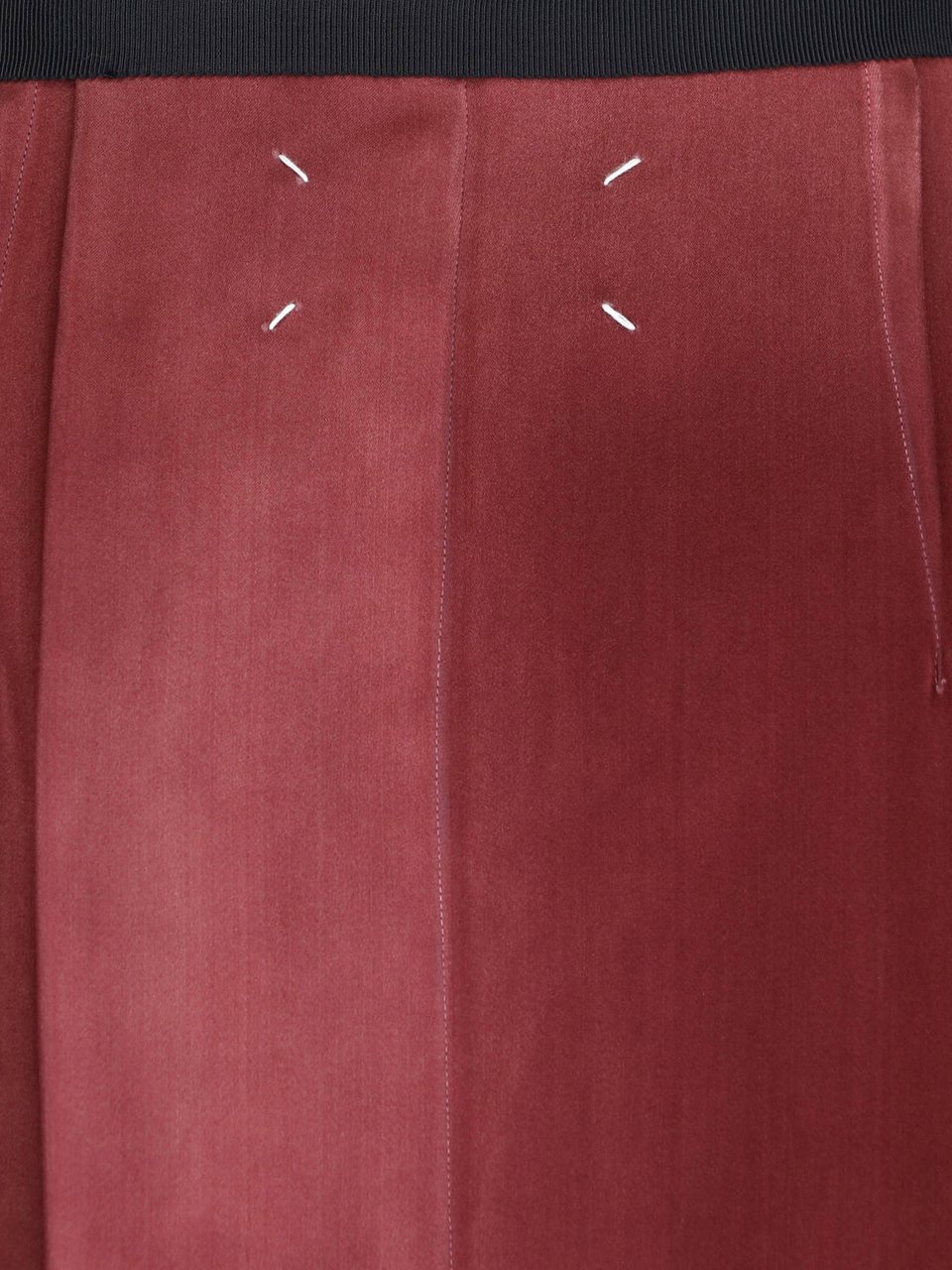 Maison Margiela Bordeaux Viscose Midi Darts Skirt Maroon