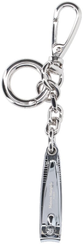 Maison Margiela Silver-Tone Keychain Charm With Nail Cutter Detail Neutraal
