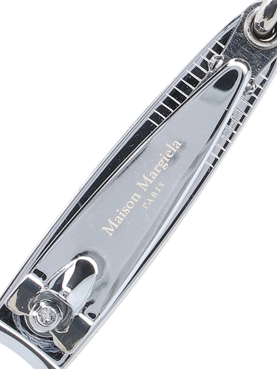 Maison Margiela Silver-Tone Keychain Charm With Nail Cutter Detail Neutraal