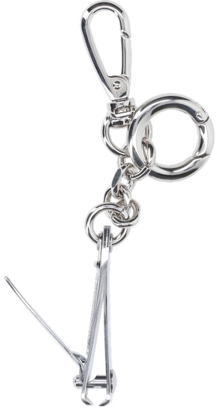 Maison Margiela Silver-Tone Keychain Charm With Nail Cutter Detail Neutraal