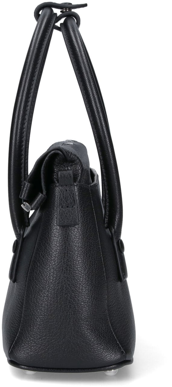 Maison Margiela Rectangular Black Sheepskin Leather Tote Zwart