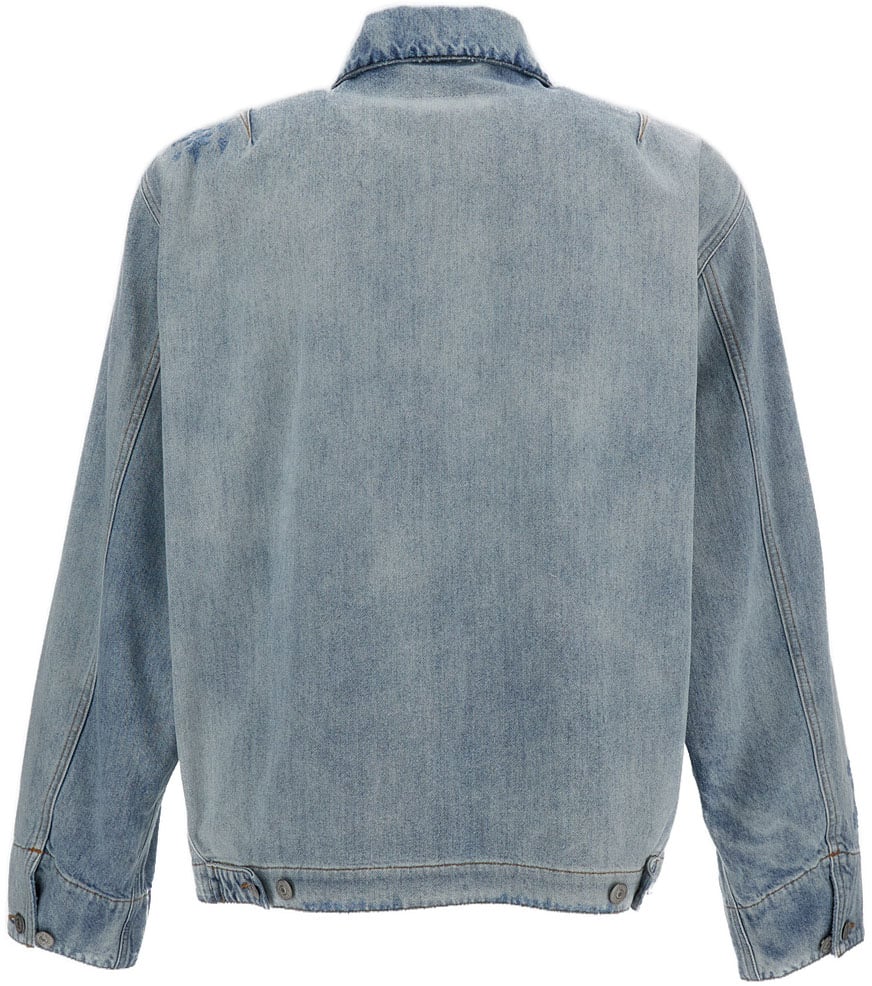 Maison Margiela Pure Cotton Denim Jacket Blauw