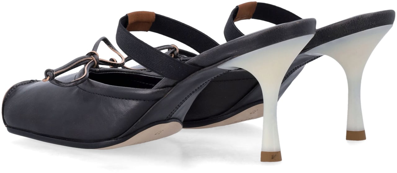 Maison Margiela Ballett Mule Heel Black Brown Zwart
