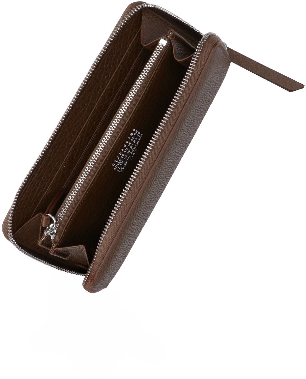 Maison Margiela Brown Four Stitches Textured Leather Wallet Bruin
