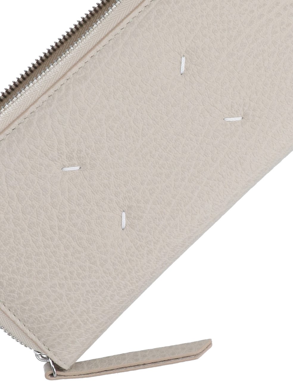 Maison Margiela Grey Four Stitches Textured Leather Wallet Grijs