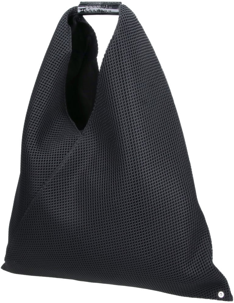 Maison Margiela Black Japanese Grid Pattern Shoulder Bag Zwart