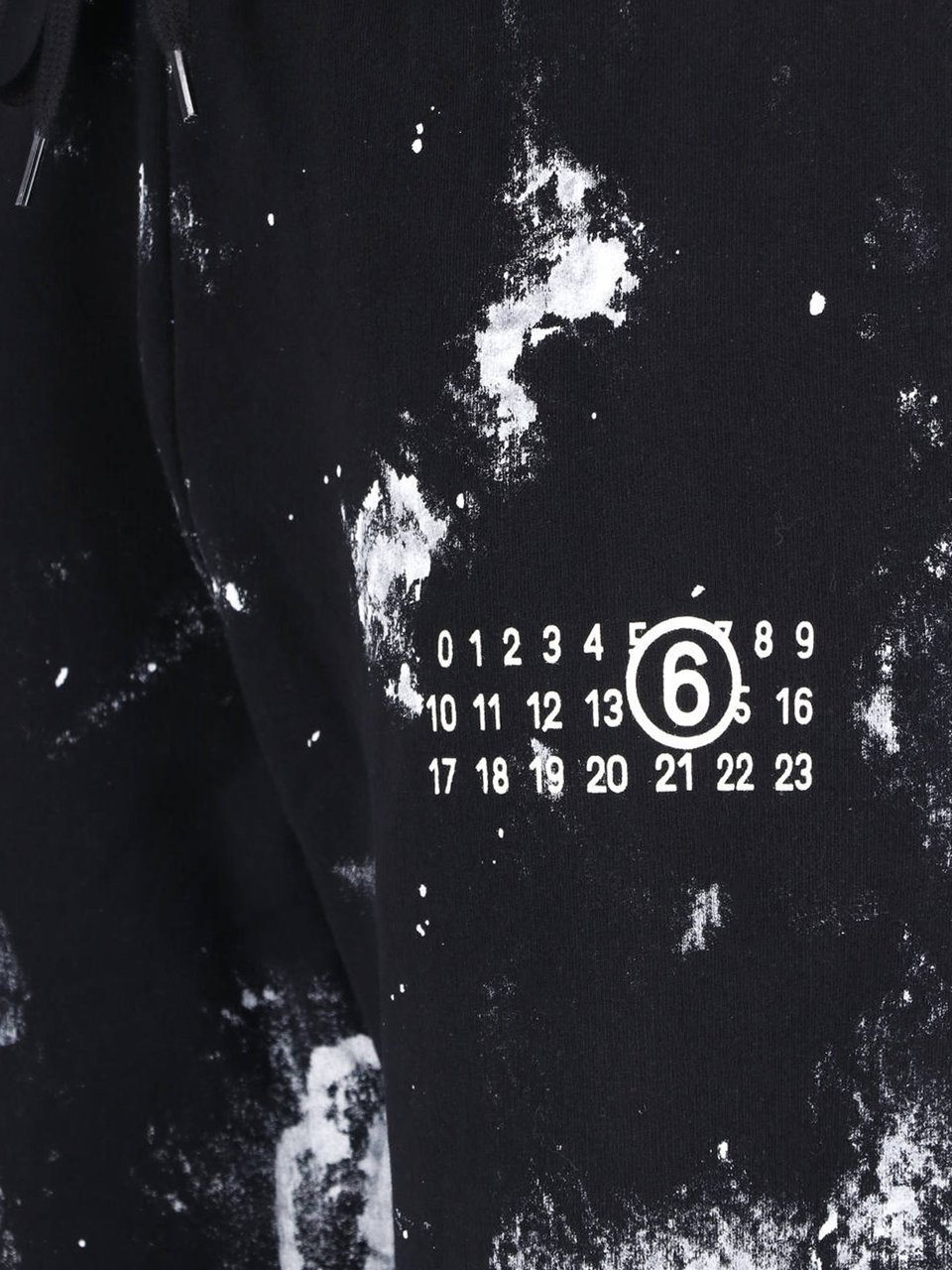 Maison Margiela Black Distressed Splatter Pattern Sport Trousers Zwart