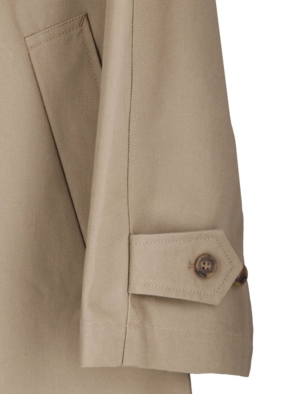 Maison Margiela Mid-Length Beige Jacket with Classic Collar and Button Details Neutraal
