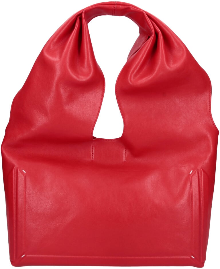 Maison Margiela Red Box Structured Leather Shoulder Bag Rood