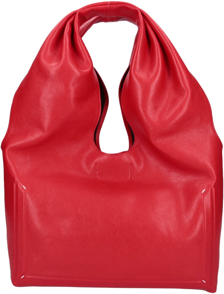Maison Margiela Red Box Structured Leather Shoulder Bag Rood