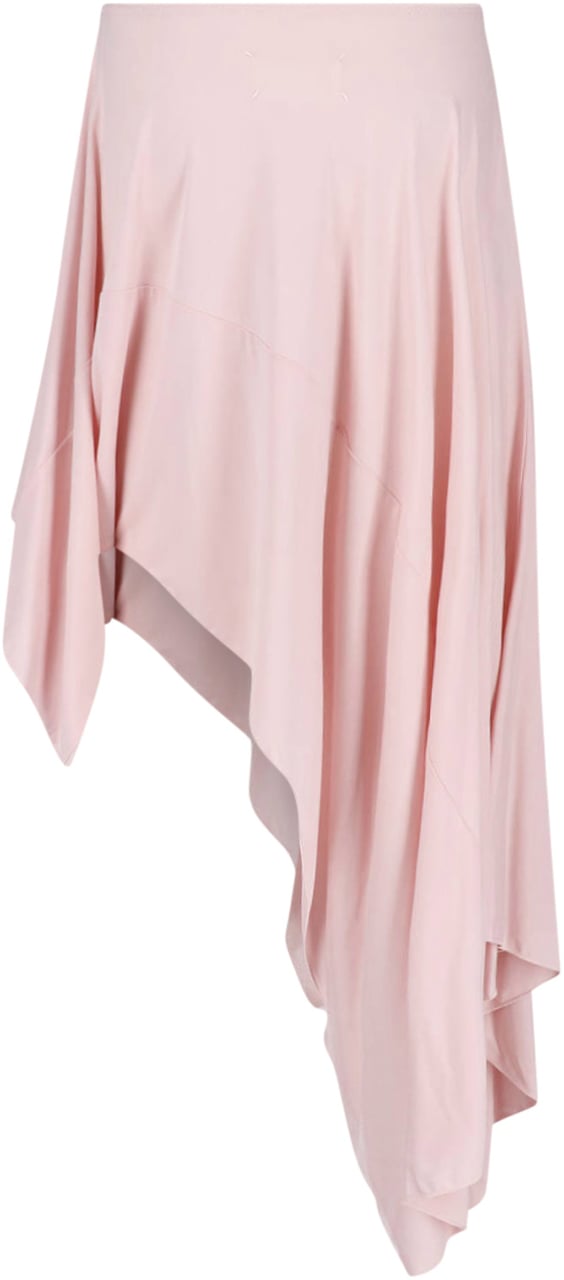 Maison Margiela Black Asymmetrical Draped High Waist Skirt Roze