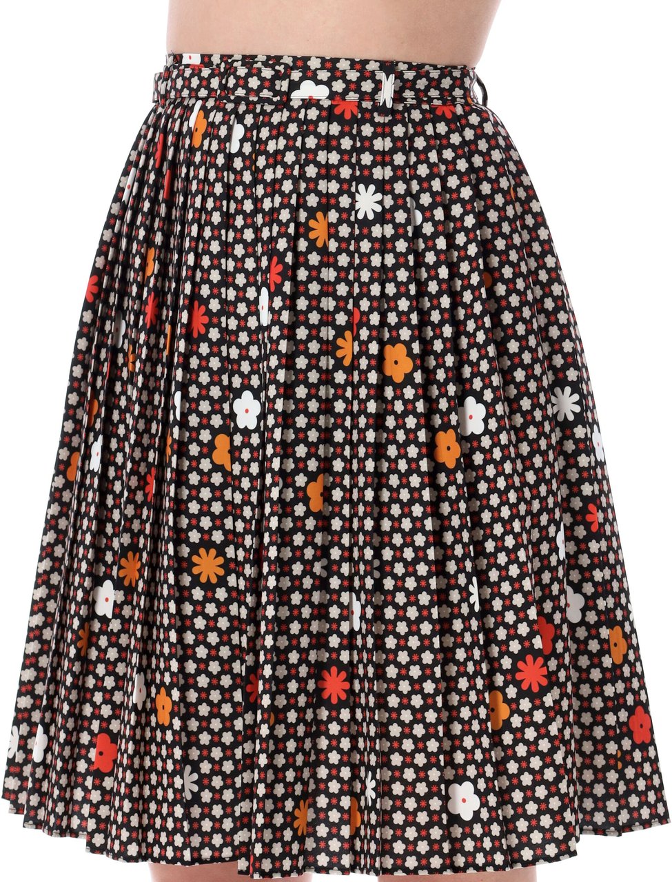 Maison Margiela Plitted Skirt Flower Black Flower Zwart