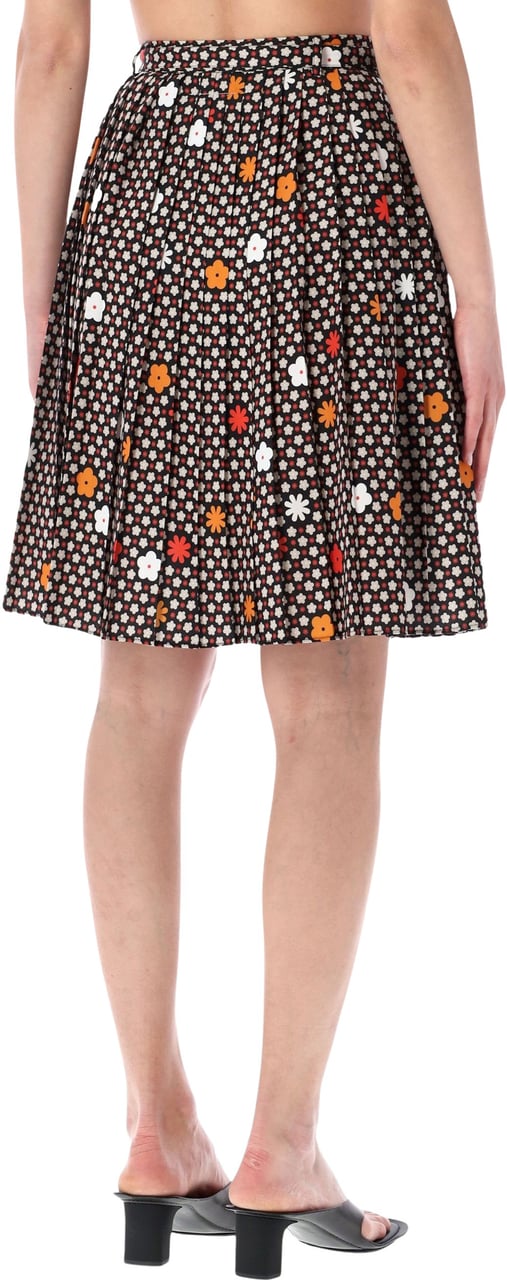 Maison Margiela Plitted Skirt Flower Black Flower Zwart