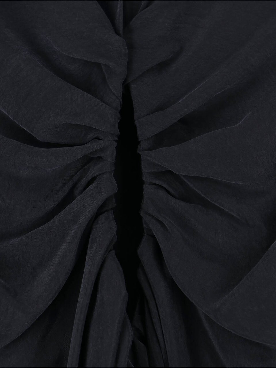 Maison Margiela Black Draped Cut-Out Cupro Midi Dress Zwart