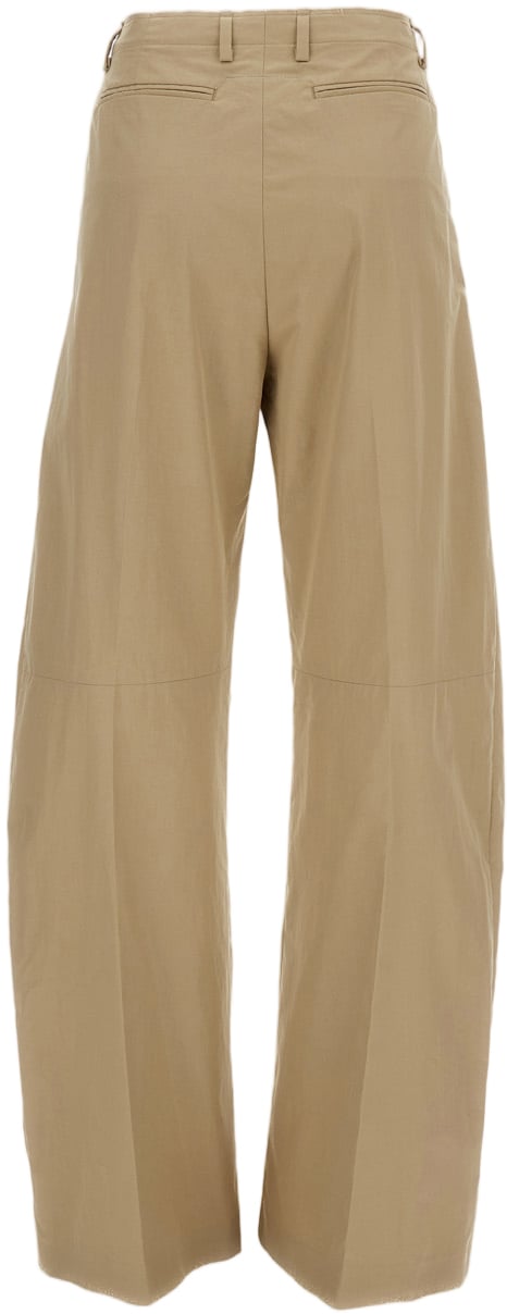 Maison Margiela Utility-Style Wide-Leg Trousers with Front Pleats Neutraal