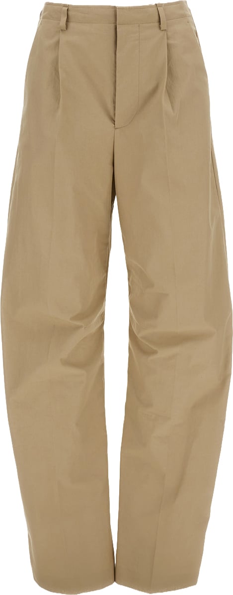 Maison Margiela Utility-Style Wide-Leg Trousers with Front Pleats Neutraal