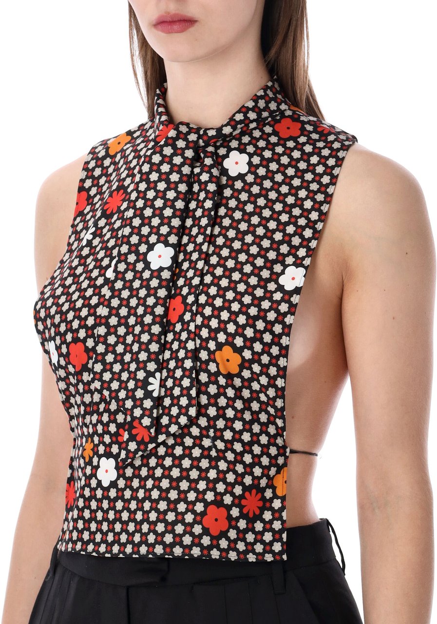 Maison Margiela Top Flower Black Flowe Zwart
