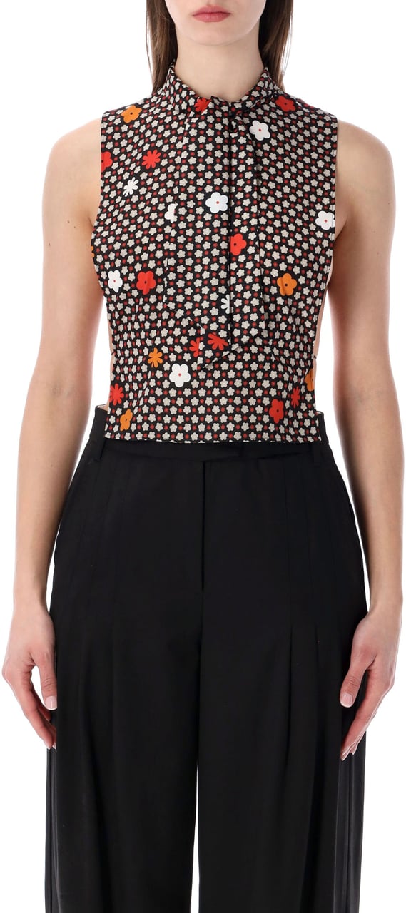 Maison Margiela Top Flower Black Flowe Zwart