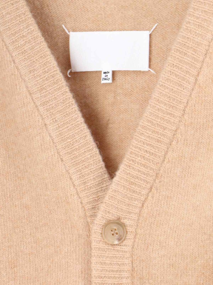 Maison Margiela "Four Stitches" Wool Cardigan – Beige Neutraal