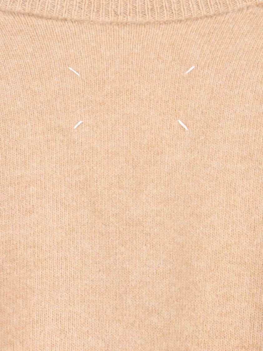 Maison Margiela "Four Stitches" Wool Cardigan – Beige Neutraal