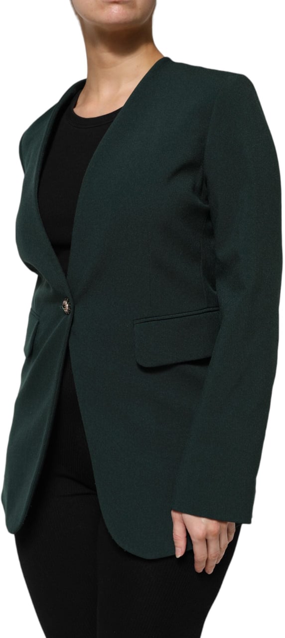 Maison Margiela Green Single Breasted One Button Coat Jacket Groen