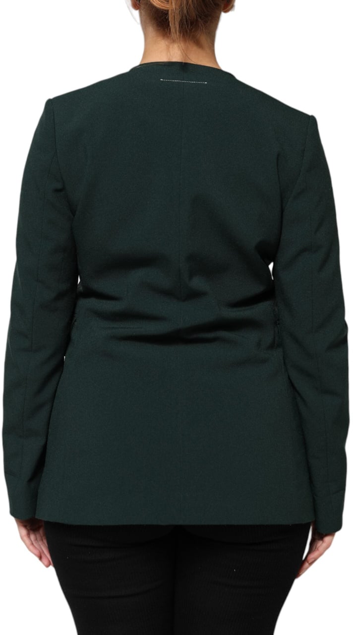Maison Margiela Green Single Breasted One Button Coat Jacket Groen