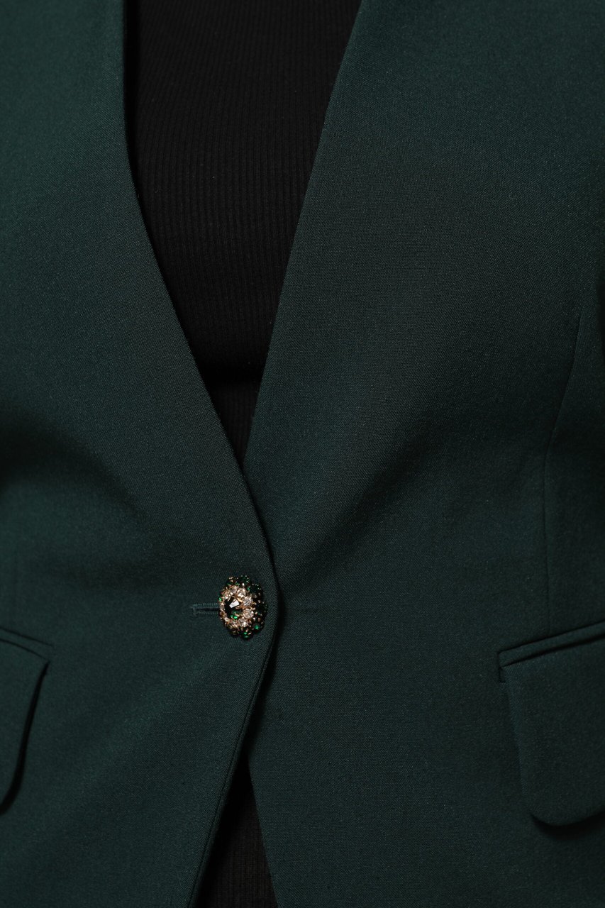 Maison Margiela Green Single Breasted One Button Coat Jacket Groen