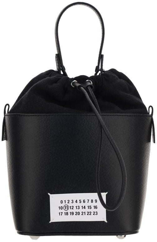 Maison Margiela Maison Margiela Black Calf Leather Bos Taurus Shoulder Bag Zwart