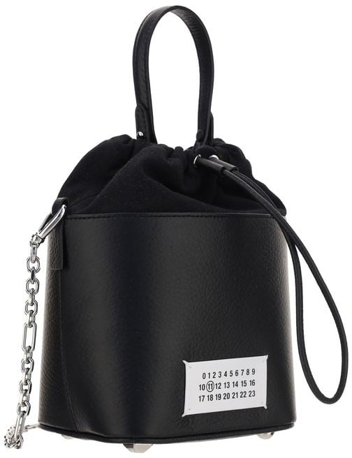 Maison Margiela Maison Margiela Black Calf Leather Bos Taurus Shoulder Bag Zwart