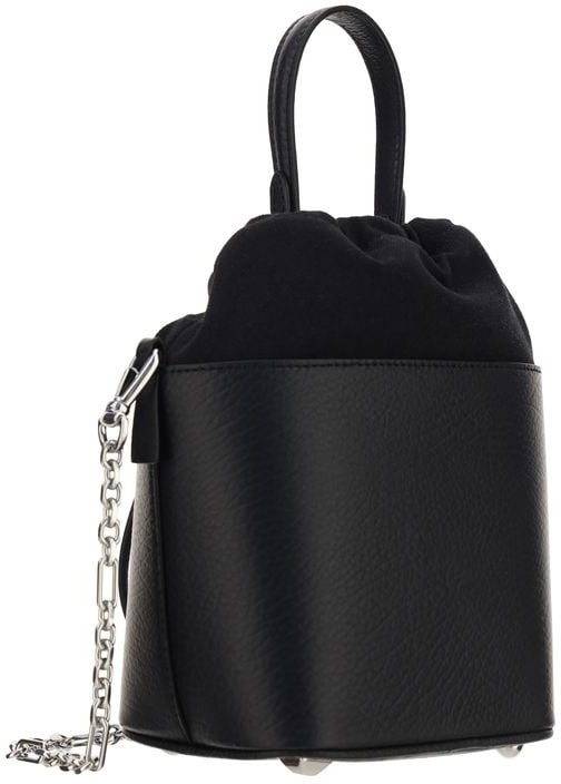 Maison Margiela Maison Margiela Black Calf Leather Bos Taurus Shoulder Bag Zwart