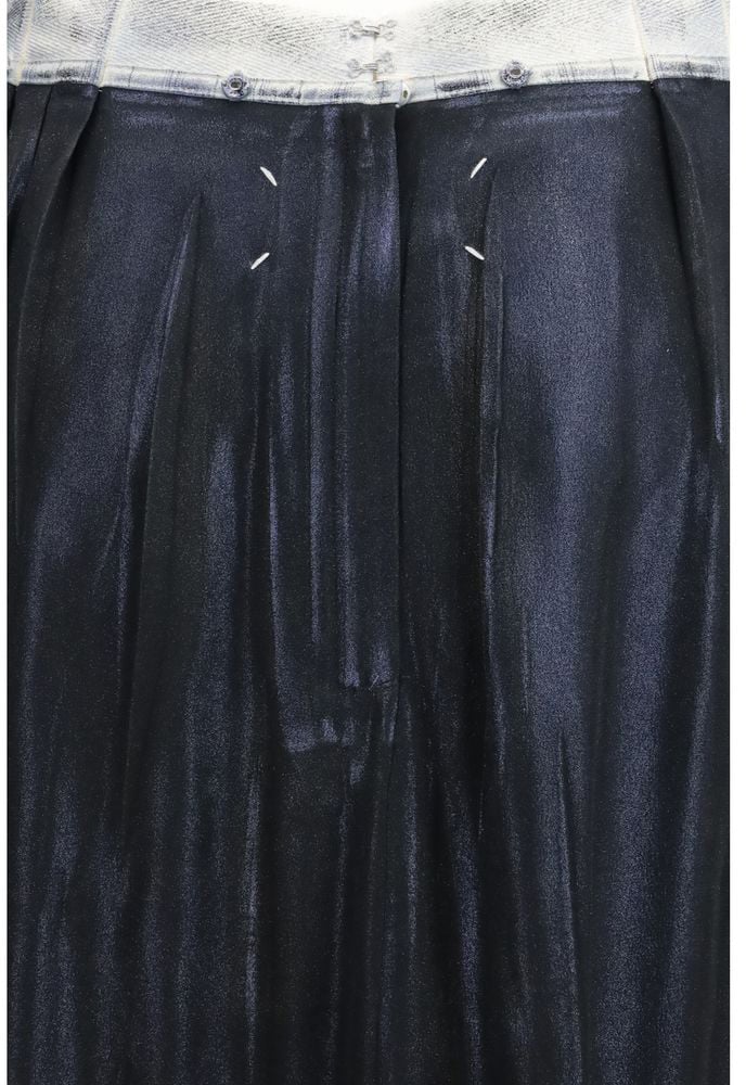 Maison Margiela Blue Acetate Midi Skirt Blauw