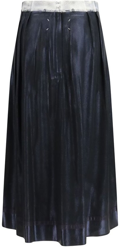 Maison Margiela Blue Acetate Midi Skirt Blauw