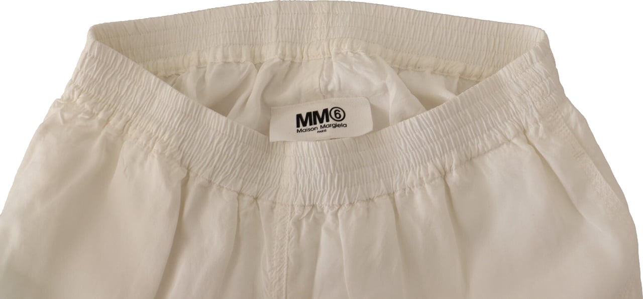 Maison Margiela White High Waist Cropped Women Trouser Pants Wit