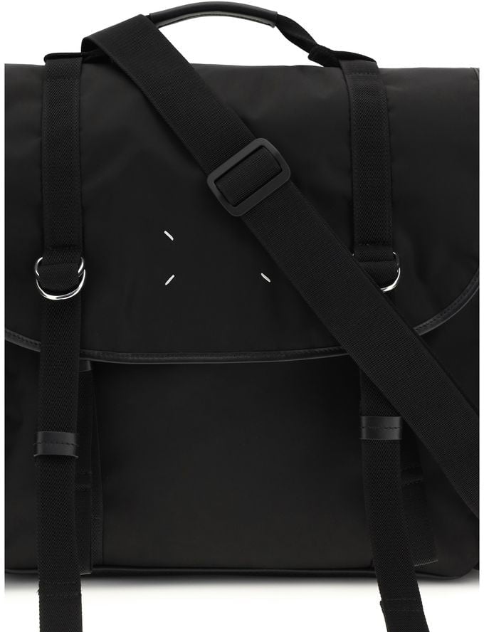 Maison Margiela Maison Margiela Black Calf Leather Bos Taurus Shoulder Bag Zwart