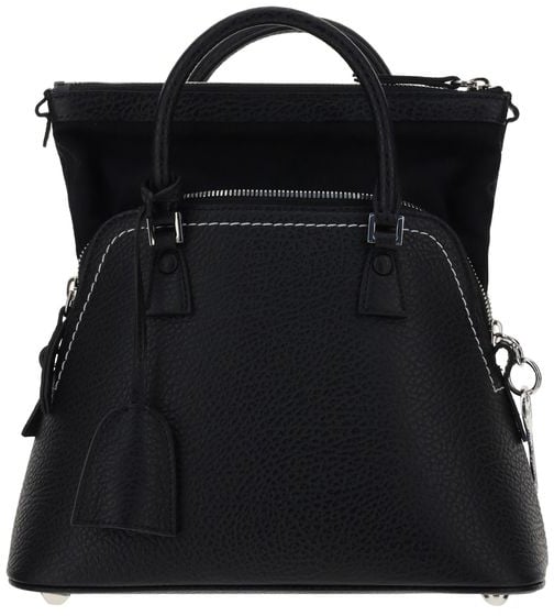 Maison Margiela Maison Margiela Black Calf Leather Bos Taurus Handbag Zwart