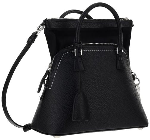 Maison Margiela Maison Margiela Black Calf Leather Bos Taurus Handbag Zwart
