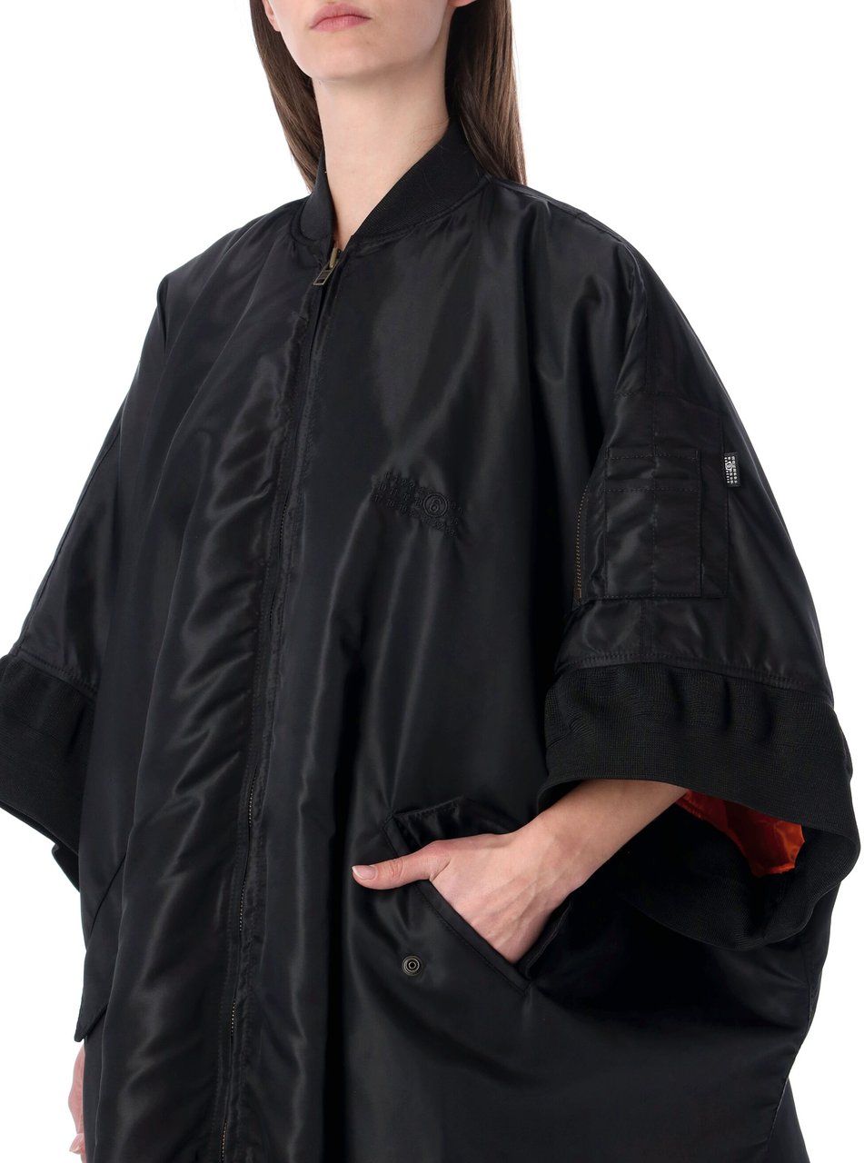 Maison Margiela Bomber Cape Nero Zwart