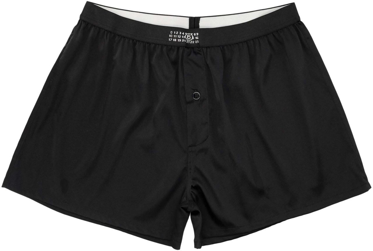 Maison Margiela Washed Silk Boxer Nero Zwart