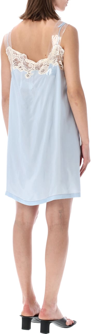 Maison Margiela Tape Mini Slip Dres Blu Lichtblauw