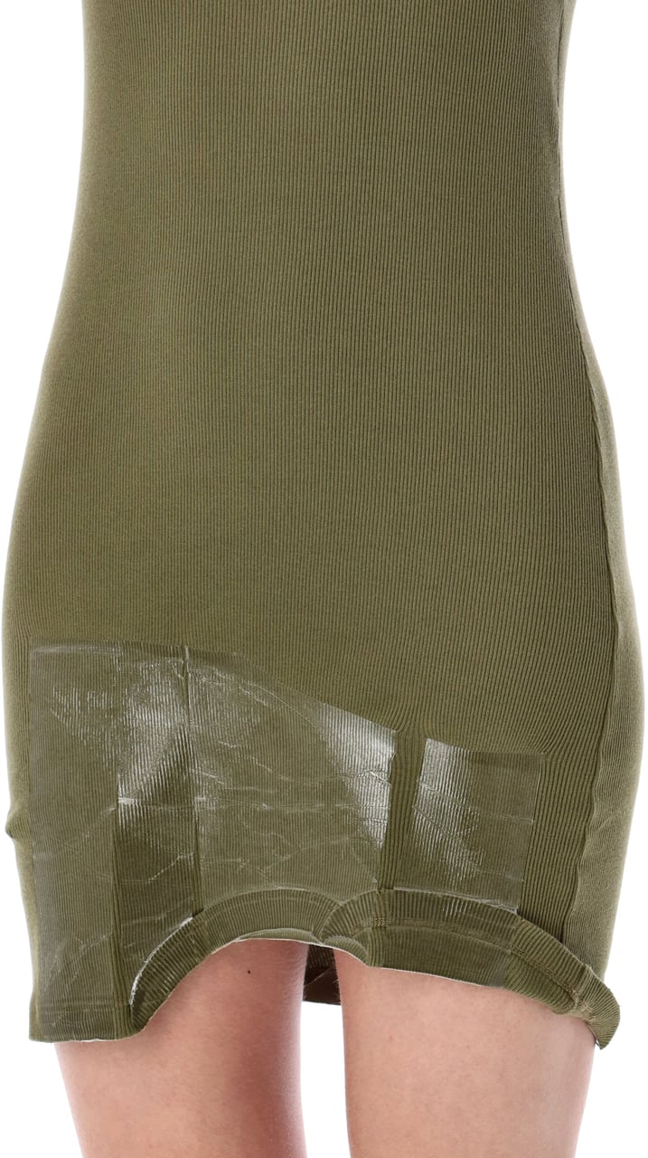 Maison Margiela Tape Mini Tank Dress Verde Donkergroen
