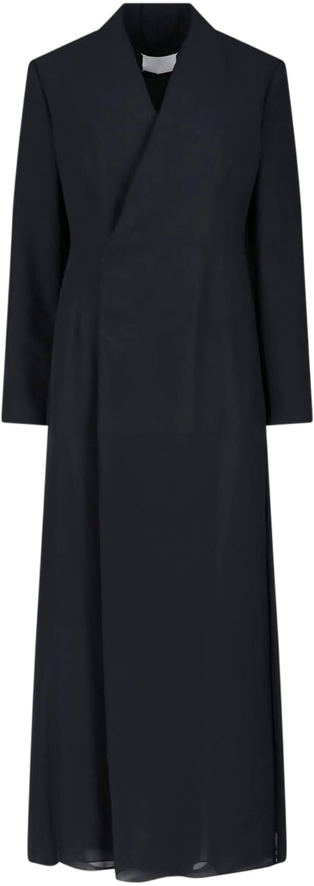 Maison Margiela Black Maxi Tailored Double-Breasted Dress Zwart