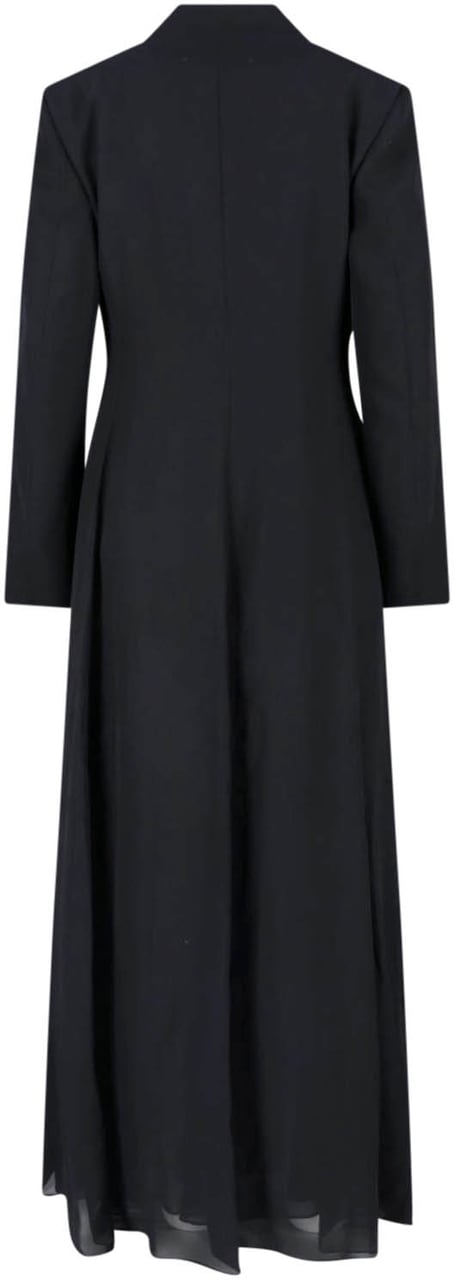 Maison Margiela Black Maxi Tailored Double-Breasted Dress Zwart