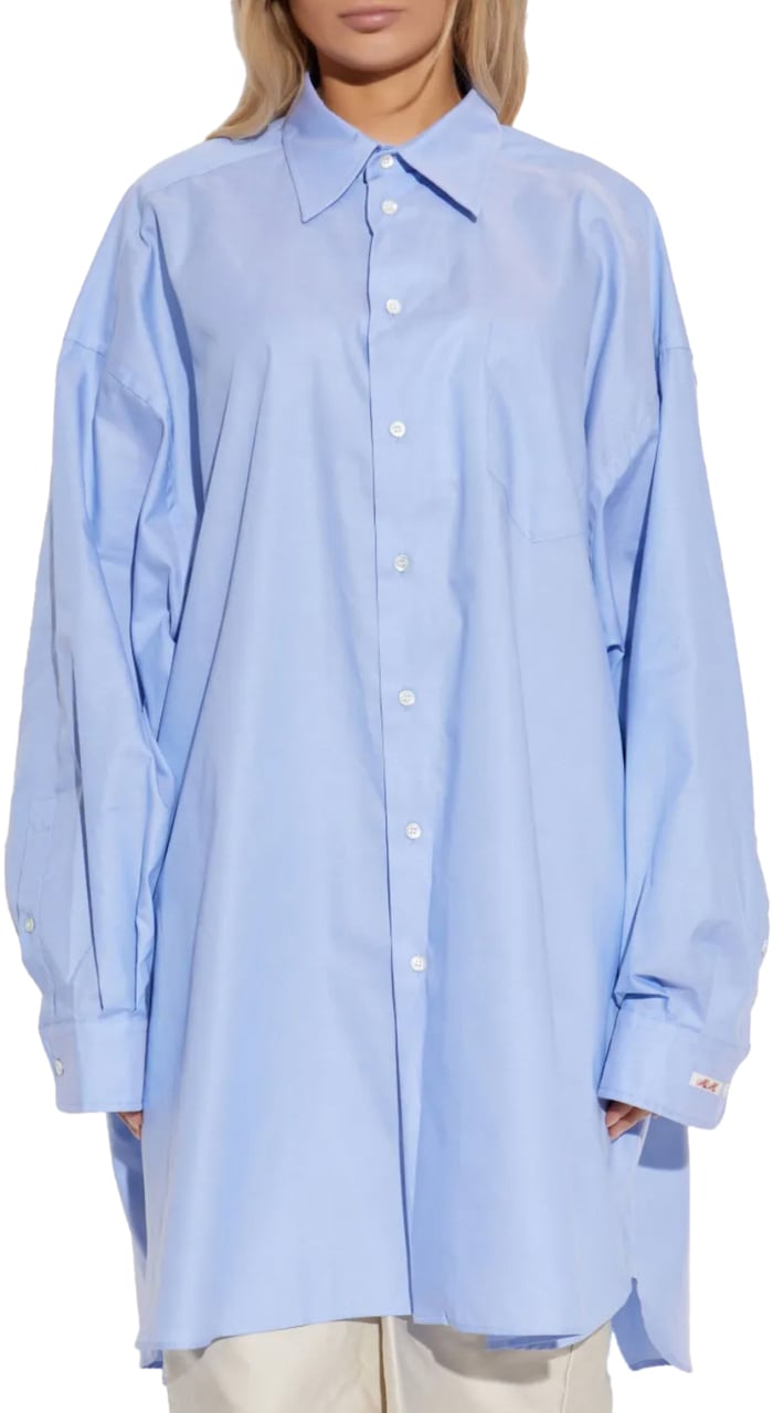 Maison Margiela Long-sleeved Shirt Blue Blauw