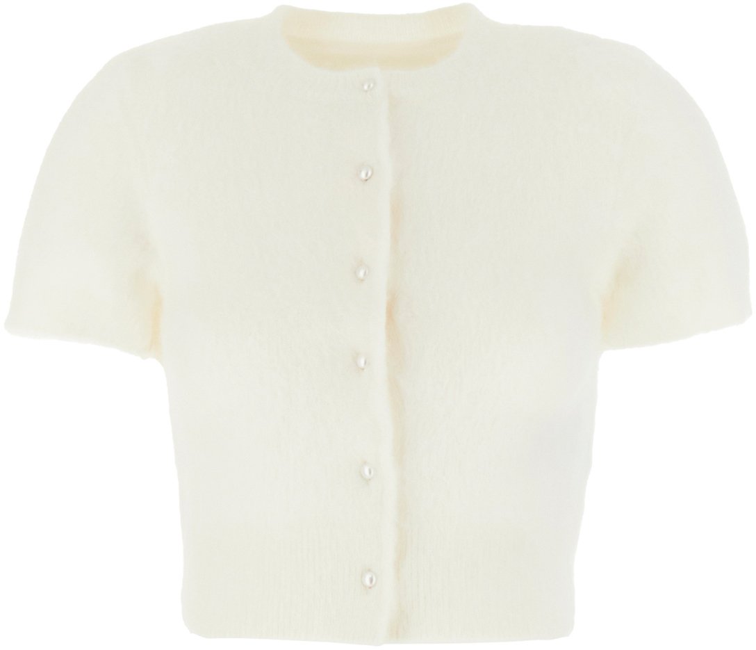 Maison Margiela Maison Margiela Ivory angora blend cardigan Wit