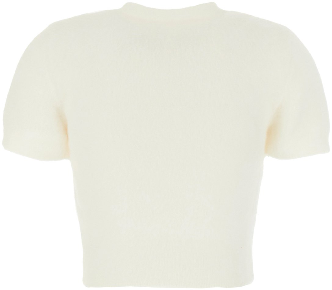 Maison Margiela Maison Margiela Ivory angora blend cardigan Wit