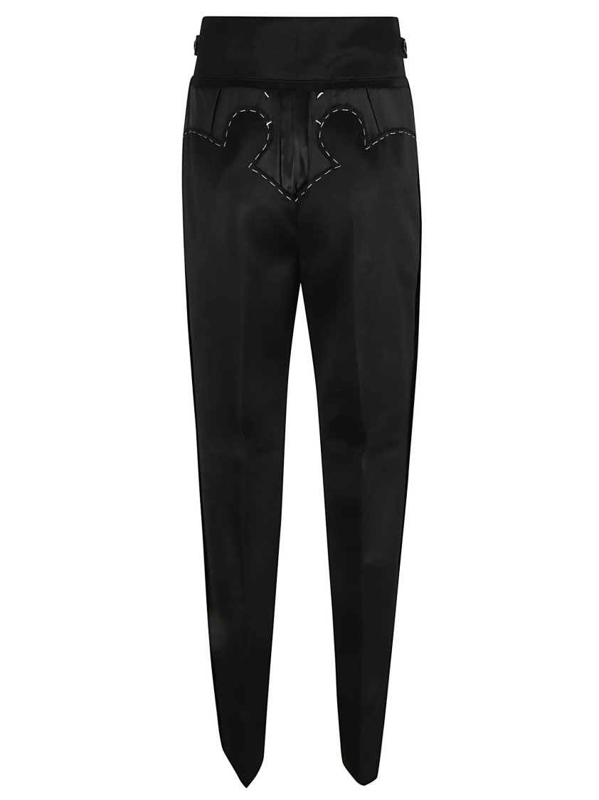 Maison Margiela Tailored Black Trousers With High Waist Zwart