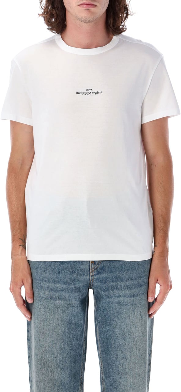 Maison Margiela Tshirt Logo Bianco Wit
